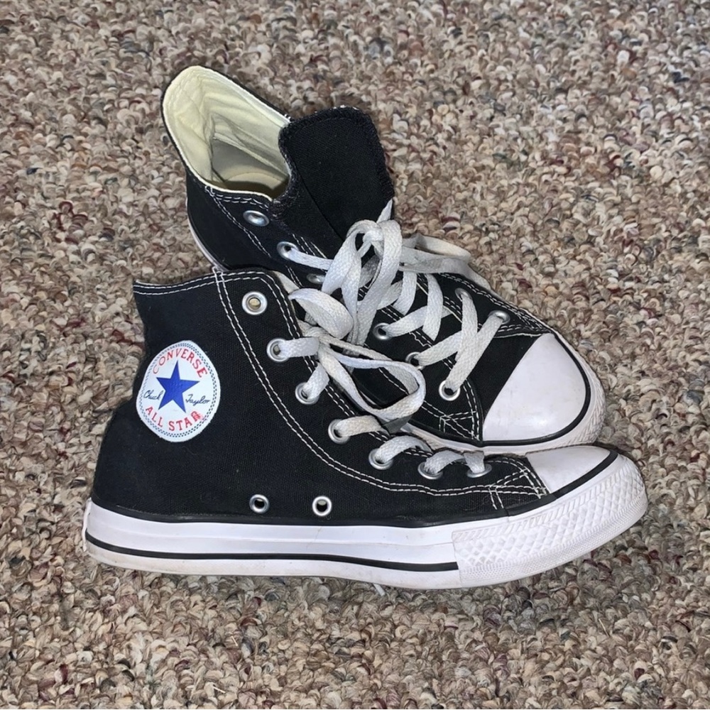 Black canvas high top converse